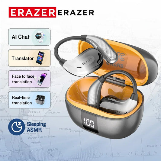 ERAZER XT66PRO AI Translator Earbuds – 135+ Languages, Waterproof, 90H Battery, ASMR Headset - Vynori